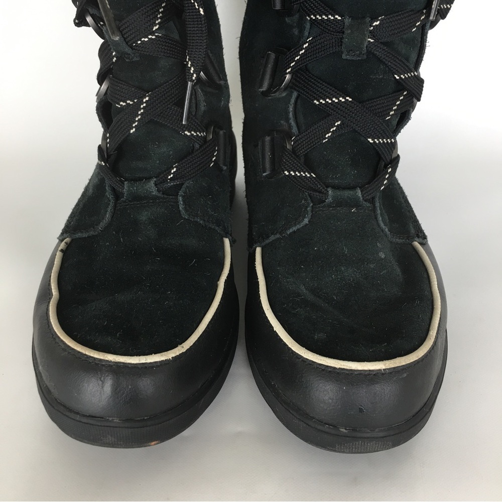 Sorel Tivoli Tall Waterproof Out Dry Boots Black Suede Faux Fur Lining Size 10.5 - Picture 5 of 16